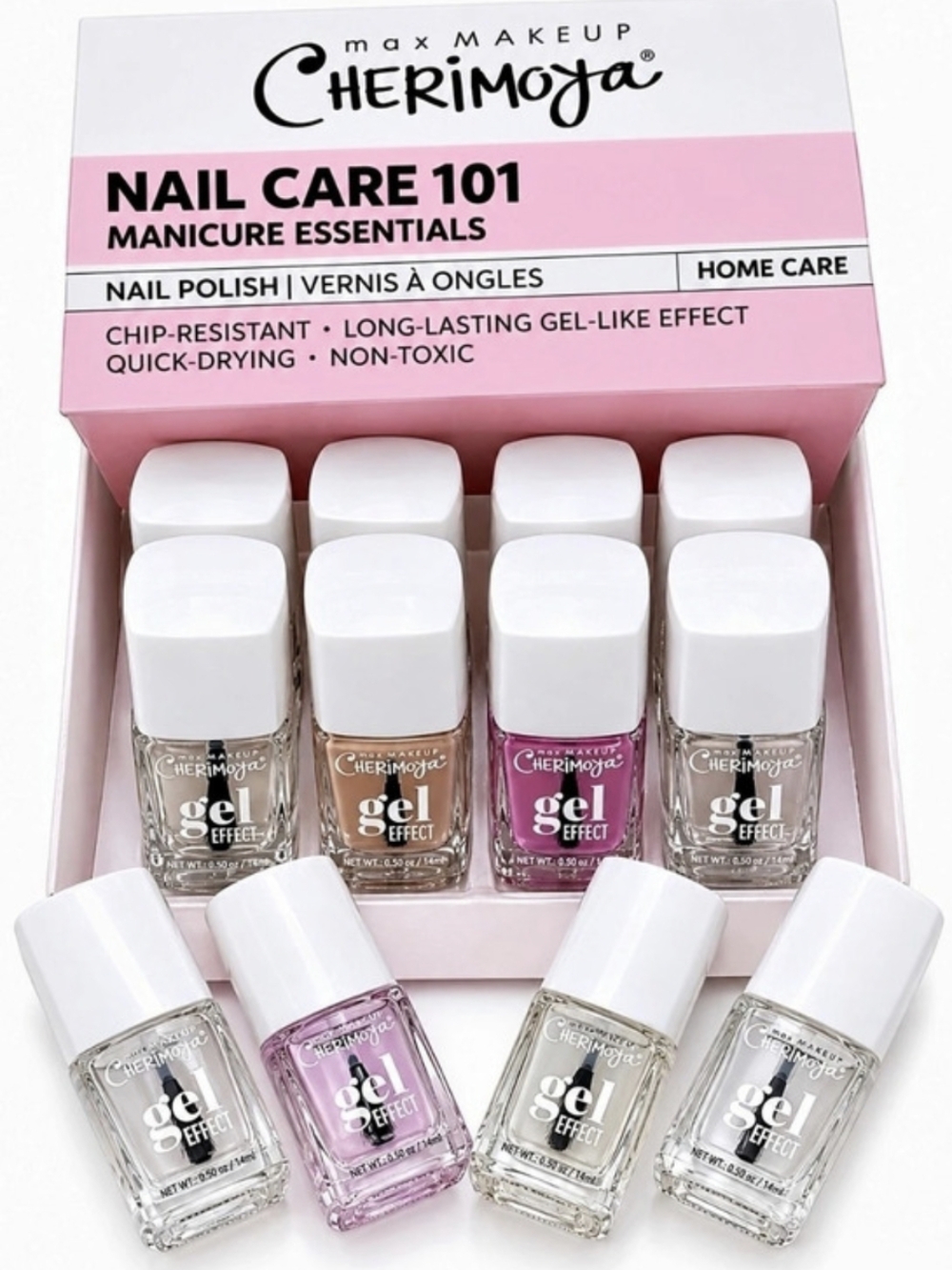 Cherimoya Nail Care 101 Manicure Essentials Gel Effect Nail Polish Set Gel 4pcs